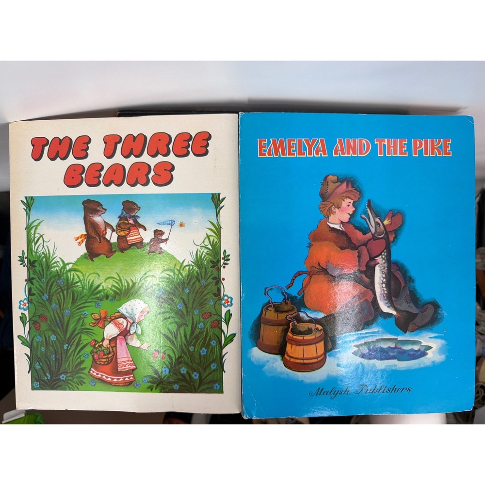 Vintage USSR Pop-Up Books The Three Bears Emelya and the Pike Malysh Publishers
